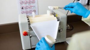 Compounded cream being prepared