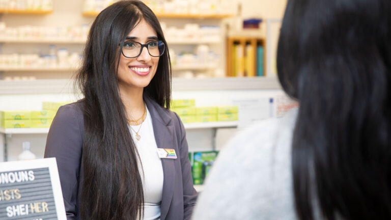 Pharmacist Jyoti Palak working in the pharmacy