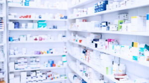 Pharmacy shelves